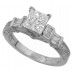 2.14 ct. TW Princess Cut Diamond Antique Style Engagement Ring